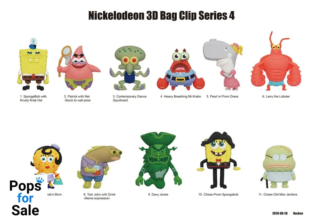 Nickelodeon Classics 3D PVC Bag Clips Series 4 Display (24)