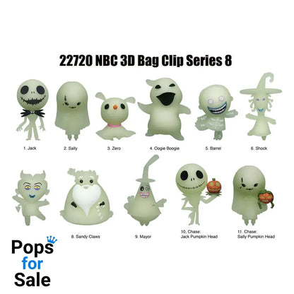 Nightmare Before Christmas 3D PVC Bag Clips  Glow in the Dark Series 8 Display (24)