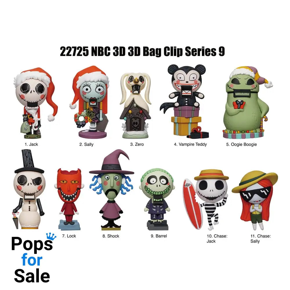 Nightmare Before Christmas 3D PVC Bag Clips  Glow in the Dark Series 9 Display (24)