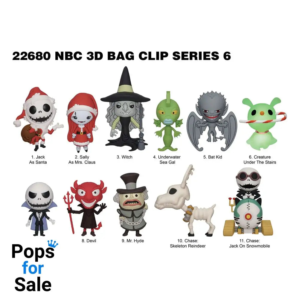 Nightmare before Christmas Charm 3D PVC Bag Clips Series 6 Display (24)