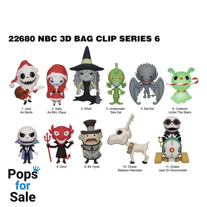 Nightmare before Christmas Charm 3D PVC Bag Clips Series 6 Display (24)