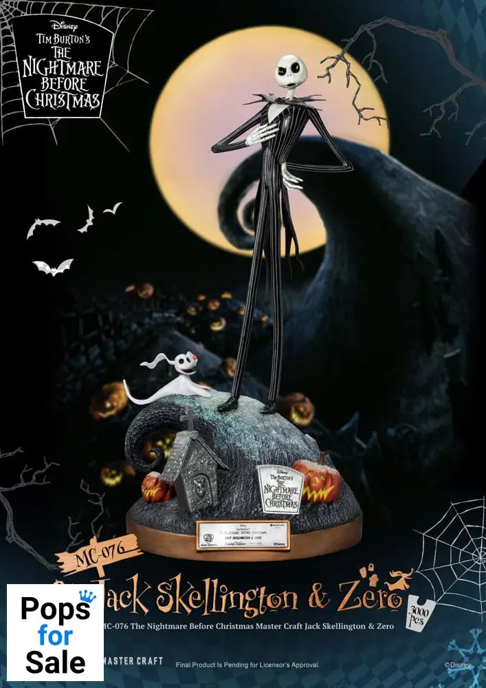 Nightmare before Christmas Master Craft Statue Jack Skellington & Zero 39 cm