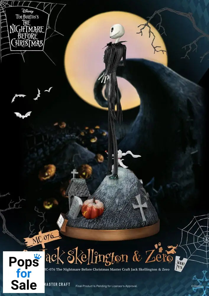 Nightmare before Christmas Master Craft Statue Jack Skellington & Zero 39 cm