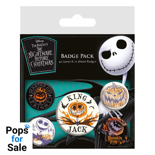 Nightmare before Christmas Pin-Back Buttons 5-Pack Colourful Shadows Pins & Brooches