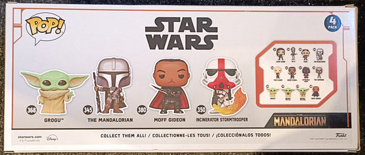 [4 Pack] Grogu- Mandalorian-Moff Gideon Glow - Star Wars Funko POP