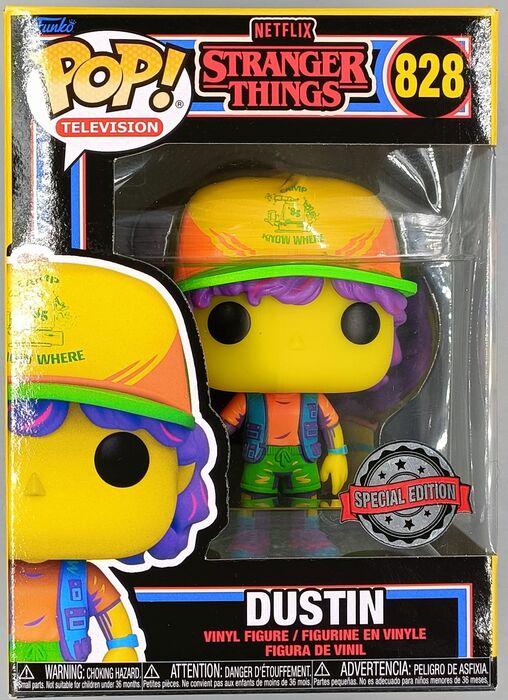 #828 Dustin (w/ Vest) Blacklight - Stranger Things Funko POP