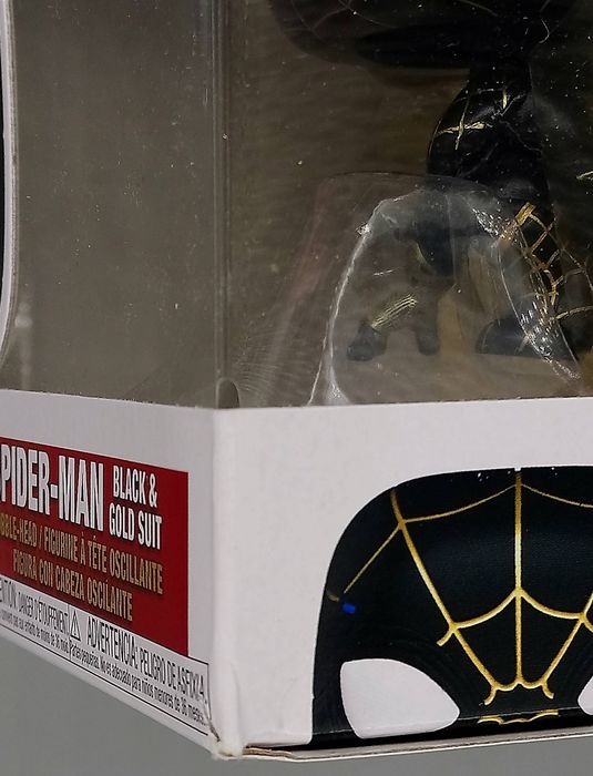 #911 Spider-Man (Black & Gold Suit) Spiderman Box Damaged Funko POP