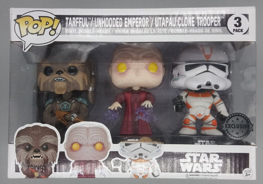 [3 Pack] Tarfful/Emperor/Utapau Clone Trooper - Star Wars - Funko POP - Box Damaged
