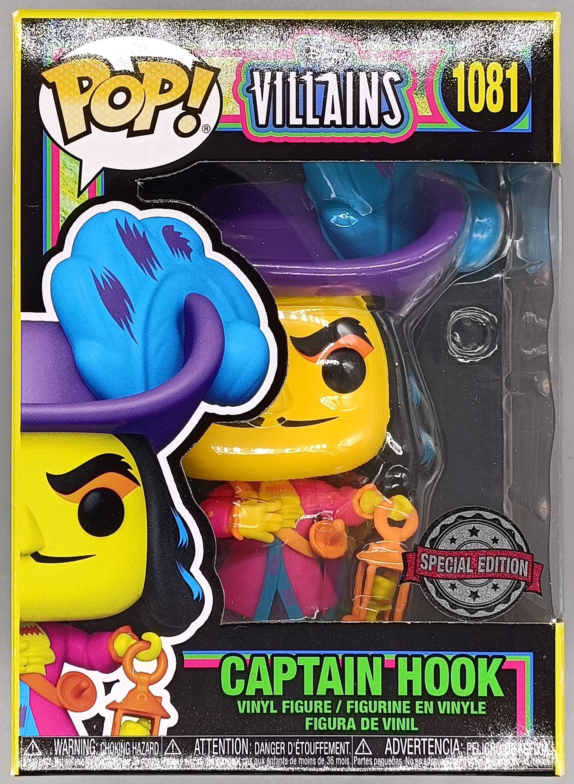 #1081 Captain Hook - Blacklight - Disney Villains Peter Pan Funko POP