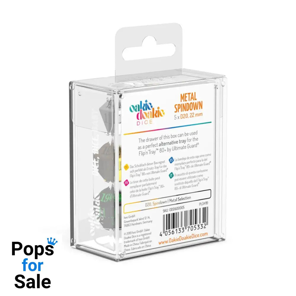 Oakie Doakie Dice D20 Spindown Dice Set Metal (5)