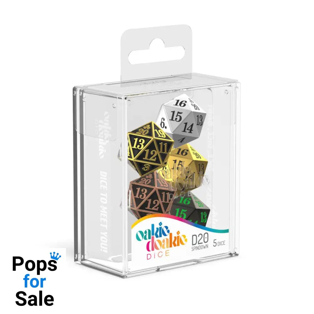 Oakie Doakie Dice D20 Spindown Dice Set Metal (5)