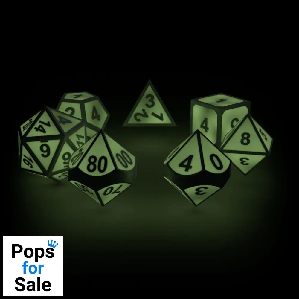Oakie Doakie Dice RPG Set Metal Glow in the Dark - Druid's Blaze (7)
