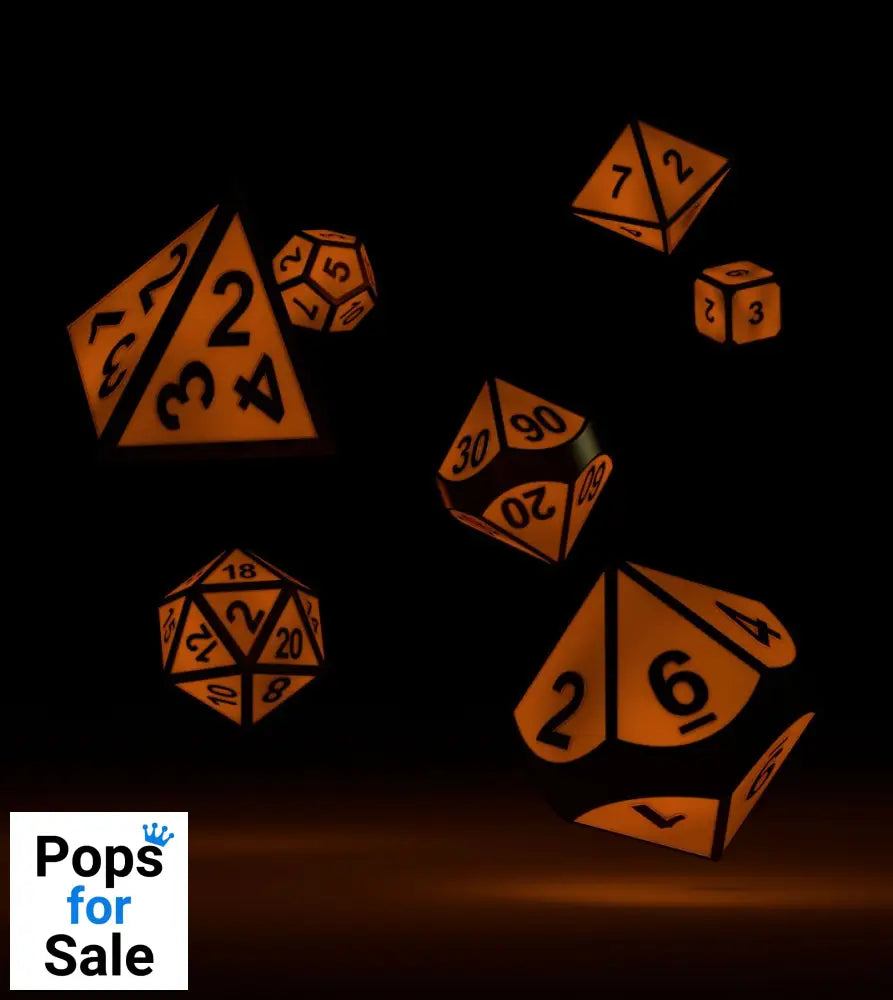 Oakie Doakie Dice RPG Set Metal Glow in the Dark - Golden Princess (7)