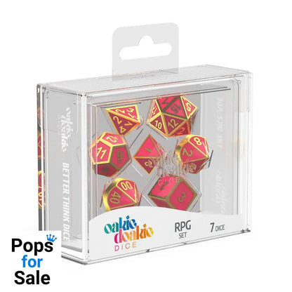 Oakie Doakie Dice RPG Set Metal Glow in the Dark - Golden Princess (7) Dice