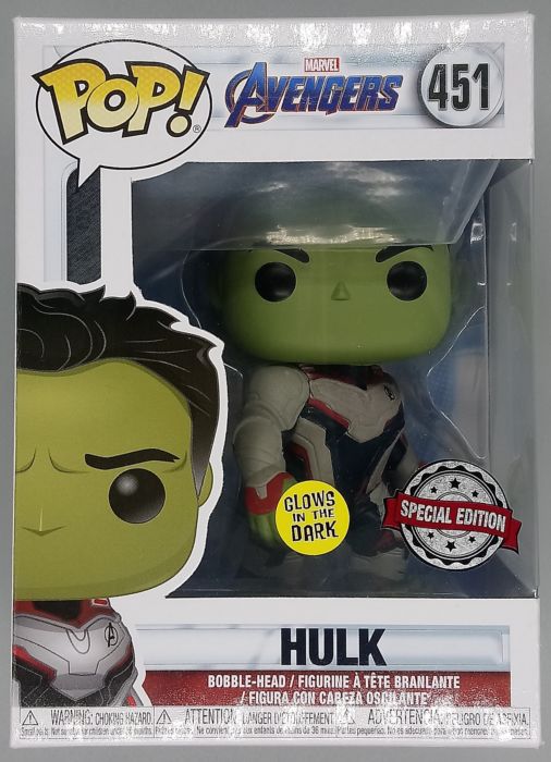 #451 Hulk (Team Suit) - Glow - Marvel Avengers Endgame Funko POP