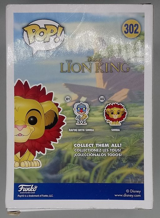 #302 Simba (Leaf Mane) - Flocked - Disney Lion King - Box Damaged Funko POP