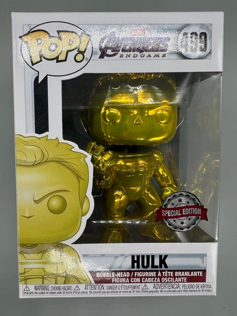 #499 Hulk (w/ Gauntlet- Yellow) Chrome Marvel Avengers Endga Funko POP