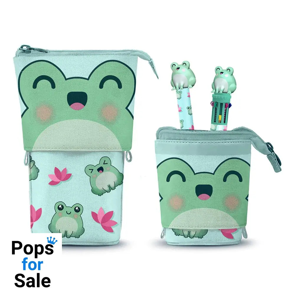 Oh My Pop! Pop Up Pencil with Multicoloured ball pen & Erasable Gel Pen Froggy