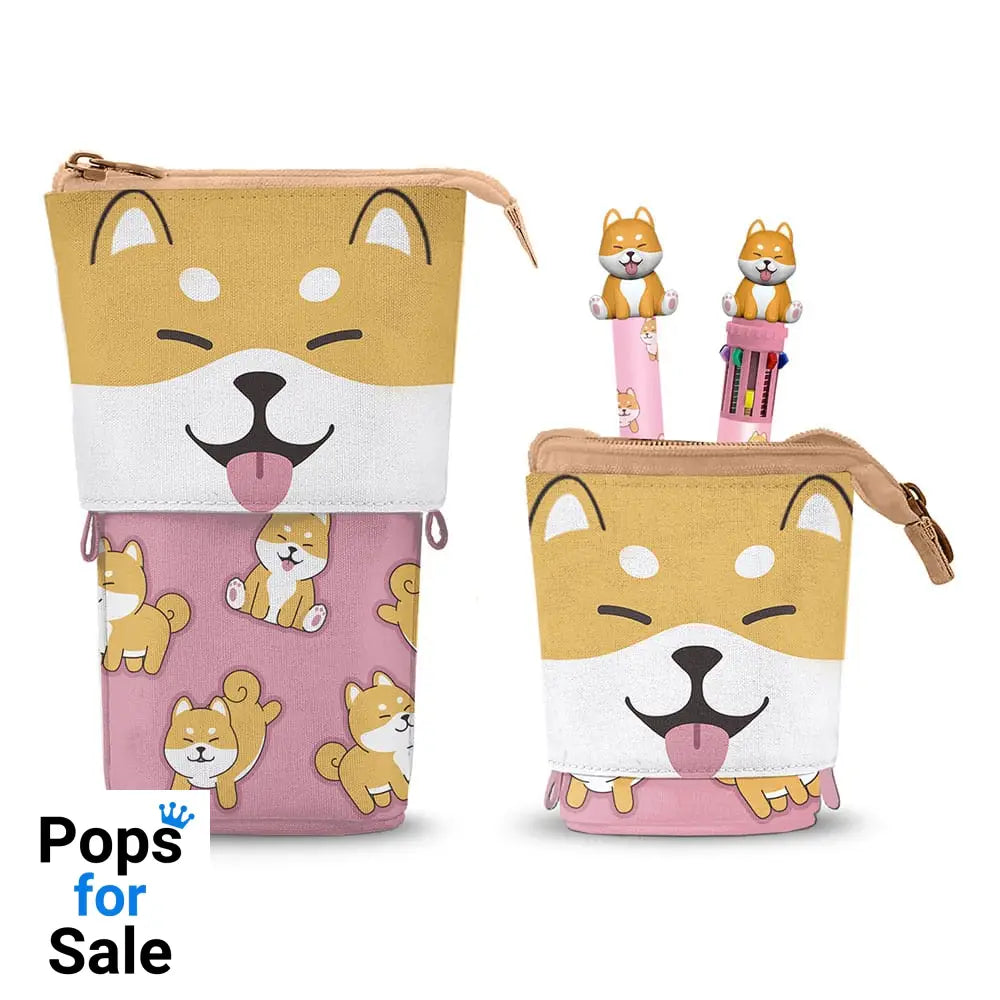 Oh My Pop! Pop Up Pencil with Multicoloured ball pen & Erasable Gel Pen Shiba