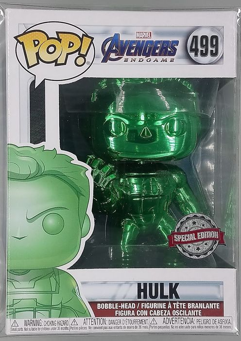 499 Hulk (w/ Gauntlet Green) Chrome Marvel Avengers Endgame Funko POP