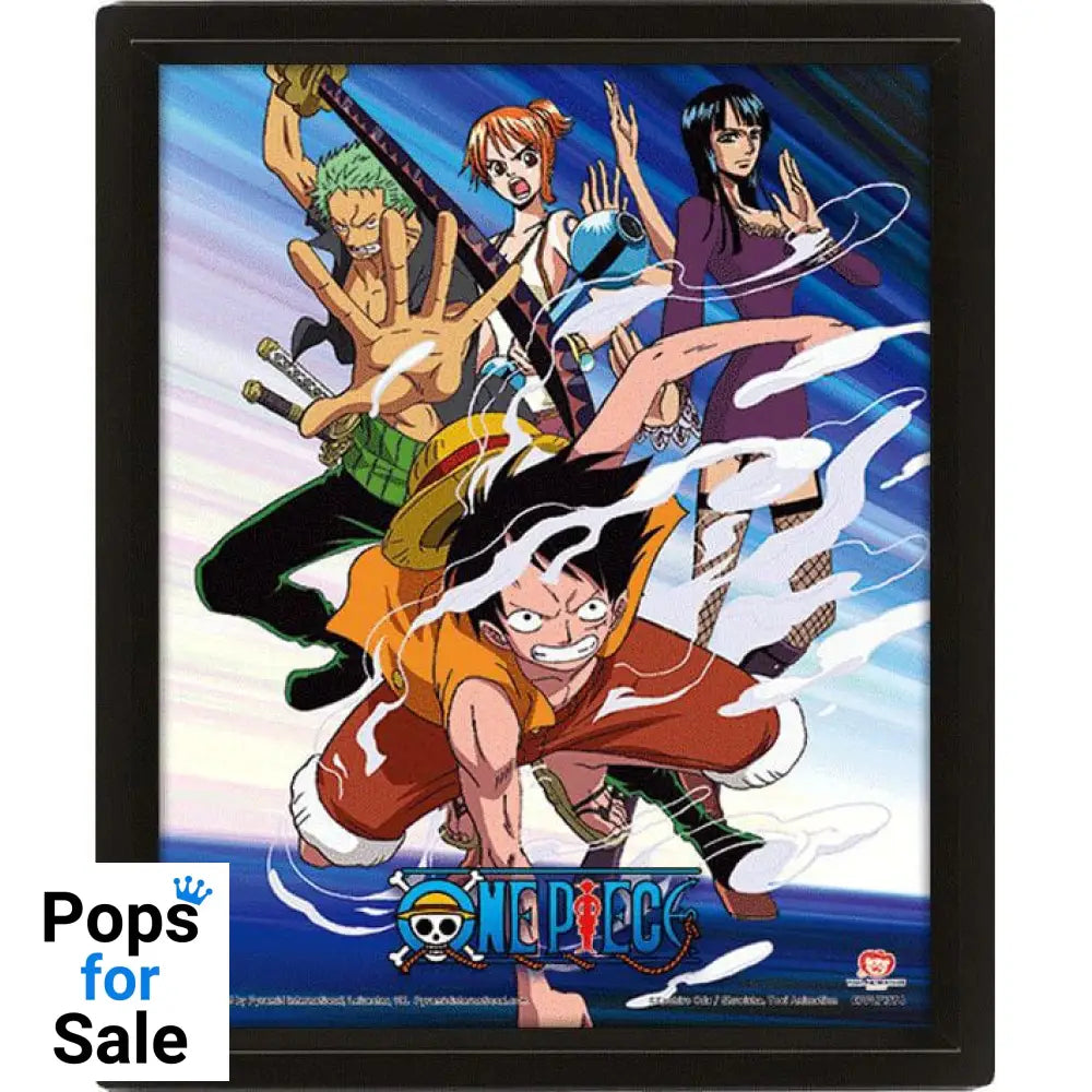 One Piece 3D Lenticular Poster Straw Hat Pirates Assault 26 x 20 cm Posters & Wallscrolls