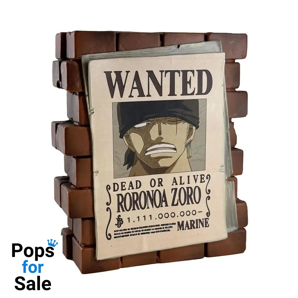 One Piece Coin Bank Zoro Wanted