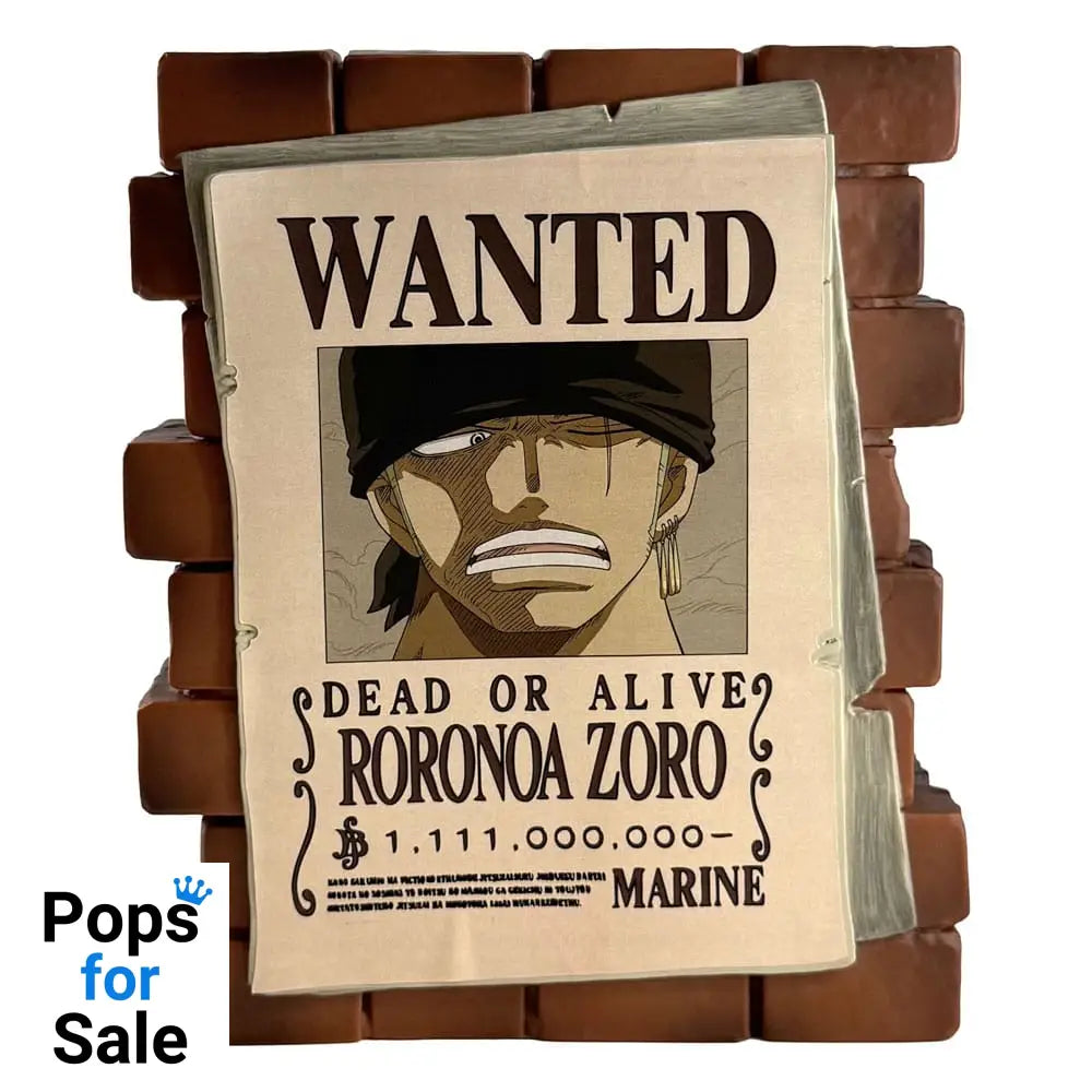 One Piece Coin Bank Zoro Wanted