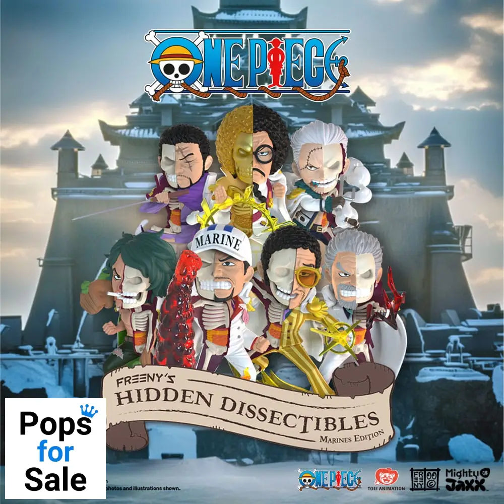 One Piece Freeny’s Hidden Dissectables Marines Edition 4 inch Vinyl Figure Blind Box Display (6) Statues