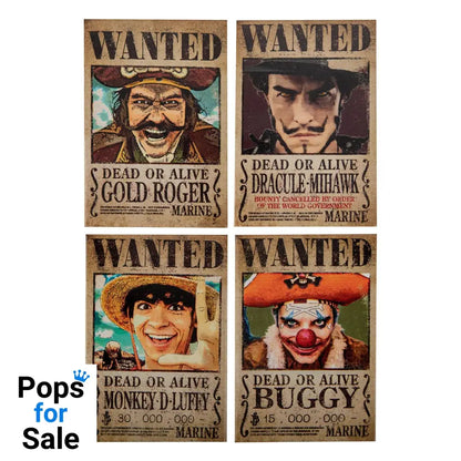 One Piece Fridge Magnet 4-Pack Wanted Magnets