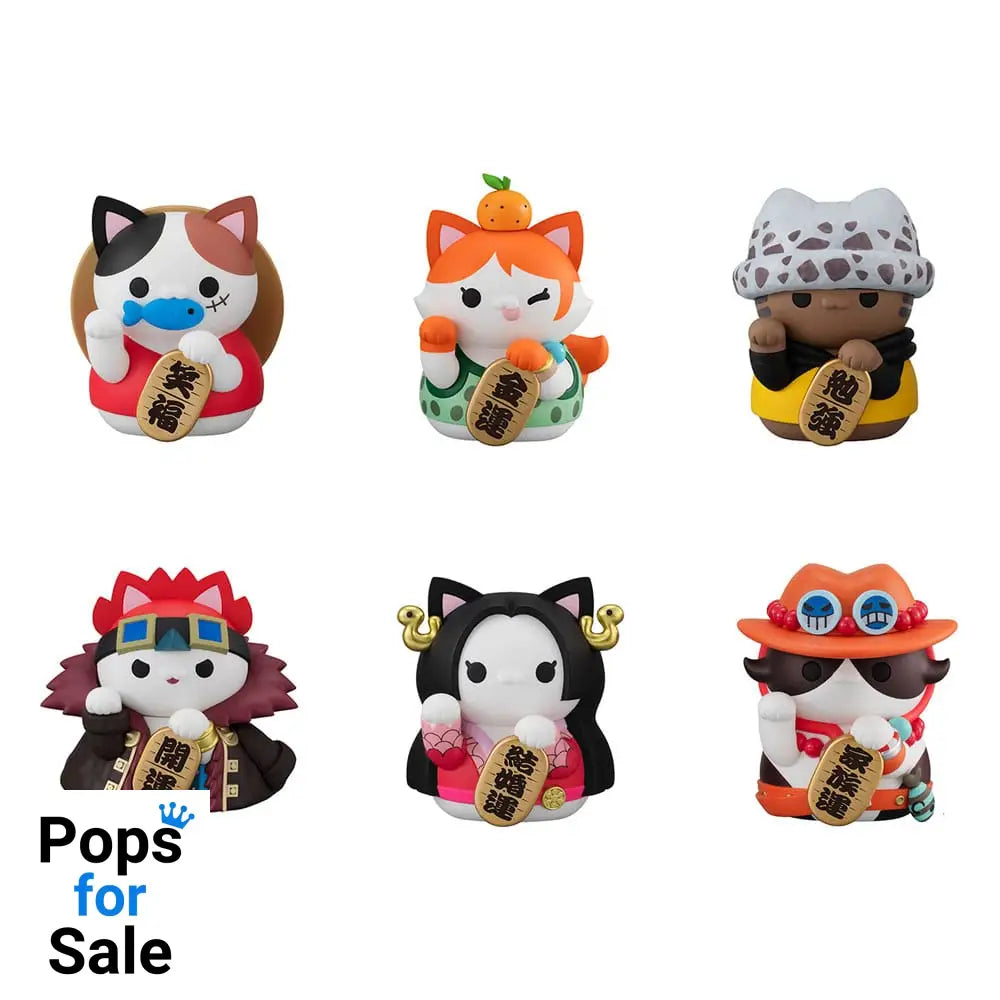 One Piece Mega Cat Project Trading Figure NyanPieceNyan! Beckoning cat Lucky Cat Pirates 7 cm Display (6)