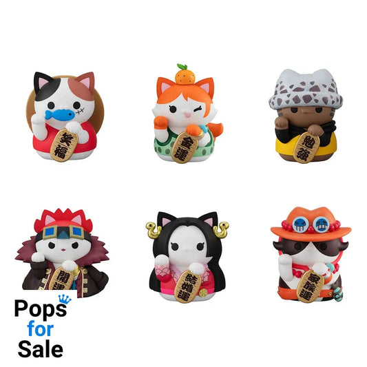 One Piece Mega Cat Project Trading Figure NyanPieceNyan! Beckoning cat Lucky Cat Pirates 7 cm Display (6)