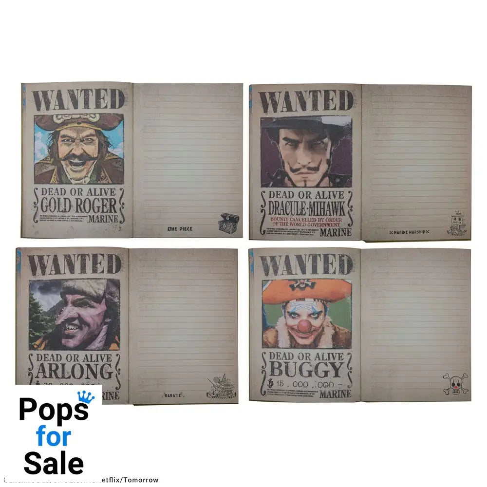 One Piece Notebook Wanted Posters Stationery