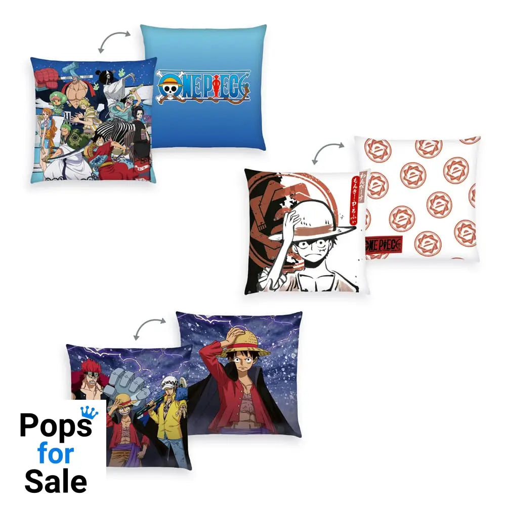 One Piece Pillows 3-Pack Monkey D. Luffy 40 x 40 cm