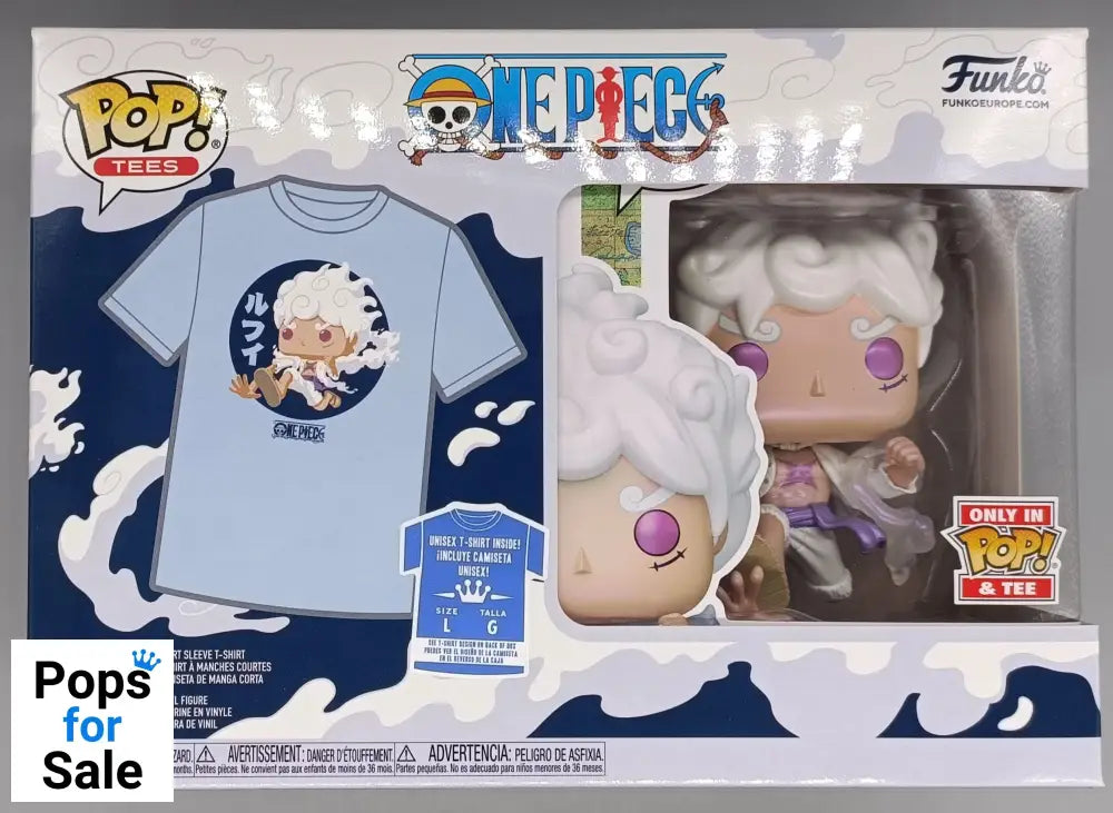 One Piece POP! & Tee Box Luffy Fifth Gear Size L Funko POP
