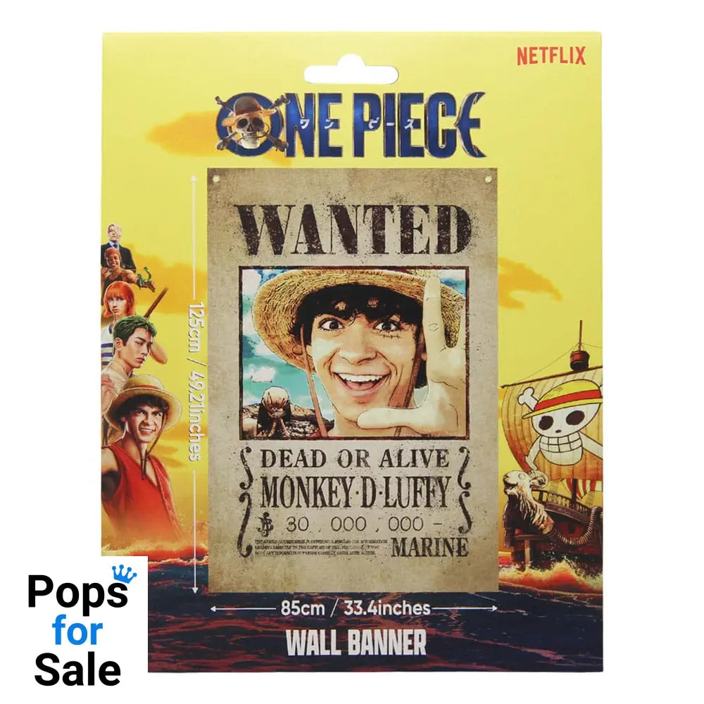 One Piece Wall Banner Luffy Wanted 120 x 85 cm