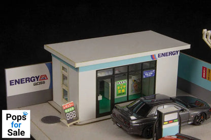 Original Illustration 1/64 Paper Model Kit 1/64 Gas Station 11 cm (re-run)