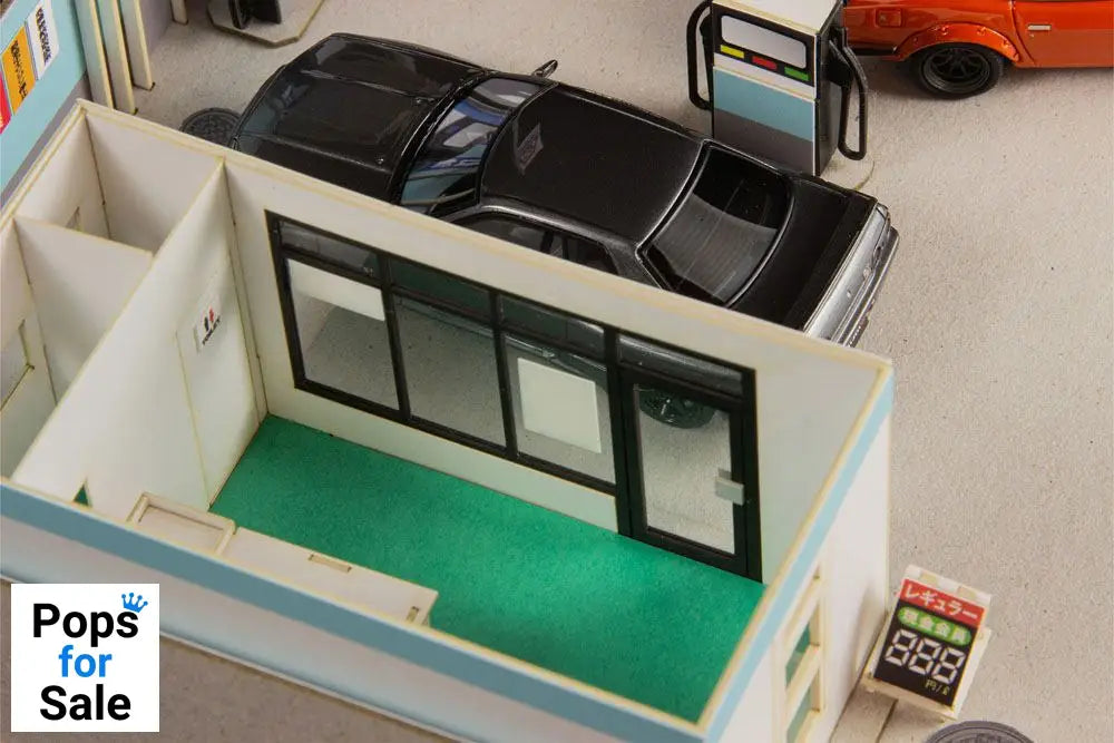 Original Illustration 1/64 Paper Model Kit 1/64 Gas Station 11 cm (re-run)