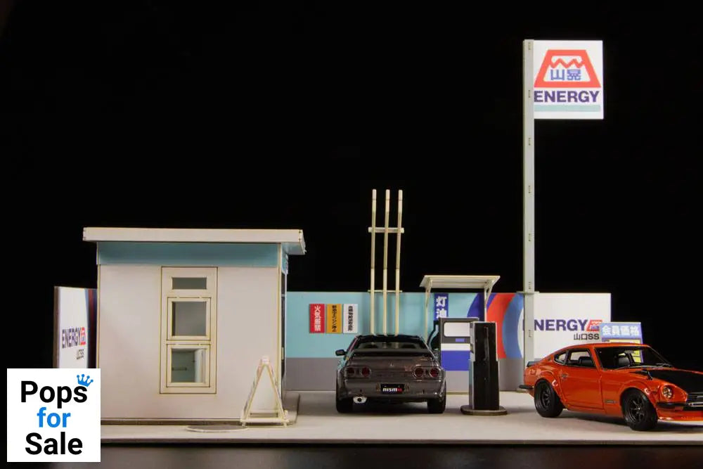Original Illustration 1/64 Paper Model Kit 1/64 Gas Station 11 cm (re-run)