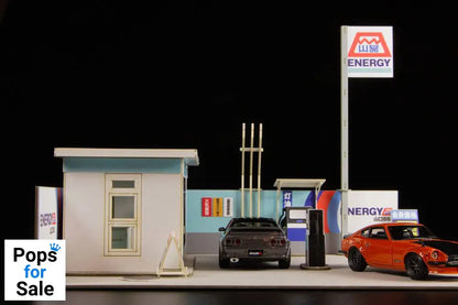 Original Illustration 1/64 Paper Model Kit 1/64 Gas Station 11 cm (re-run)