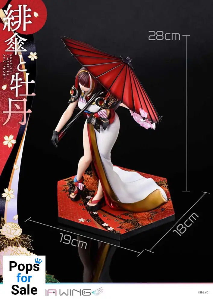 Original Illustration by Fuzichoco Prisma Wing PVC Statue 1/7 Scarlet Umbrella And Peony 28 cm