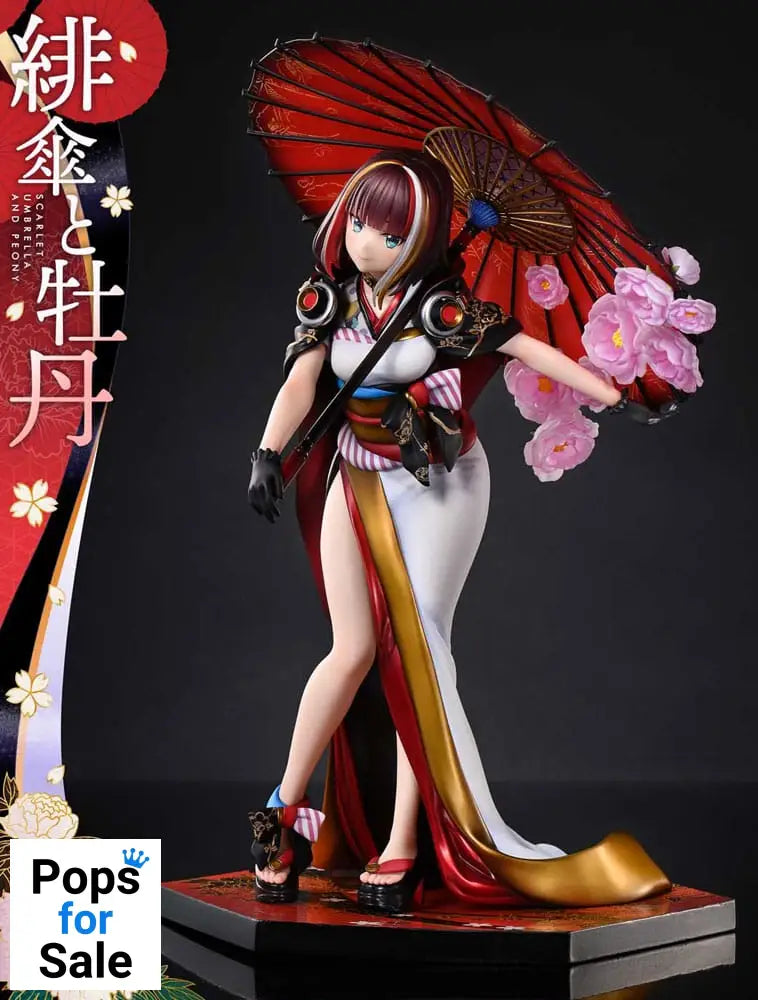 Original Illustration by Fuzichoco Prisma Wing PVC Statue 1/7 Scarlet Umbrella And Peony 28 cm