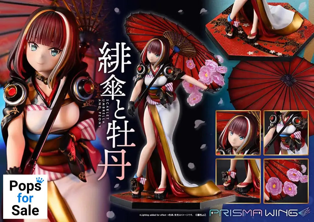 Original Illustration by Fuzichoco Prisma Wing PVC Statue 1/7 Scarlet Umbrella And Peony 28 cm