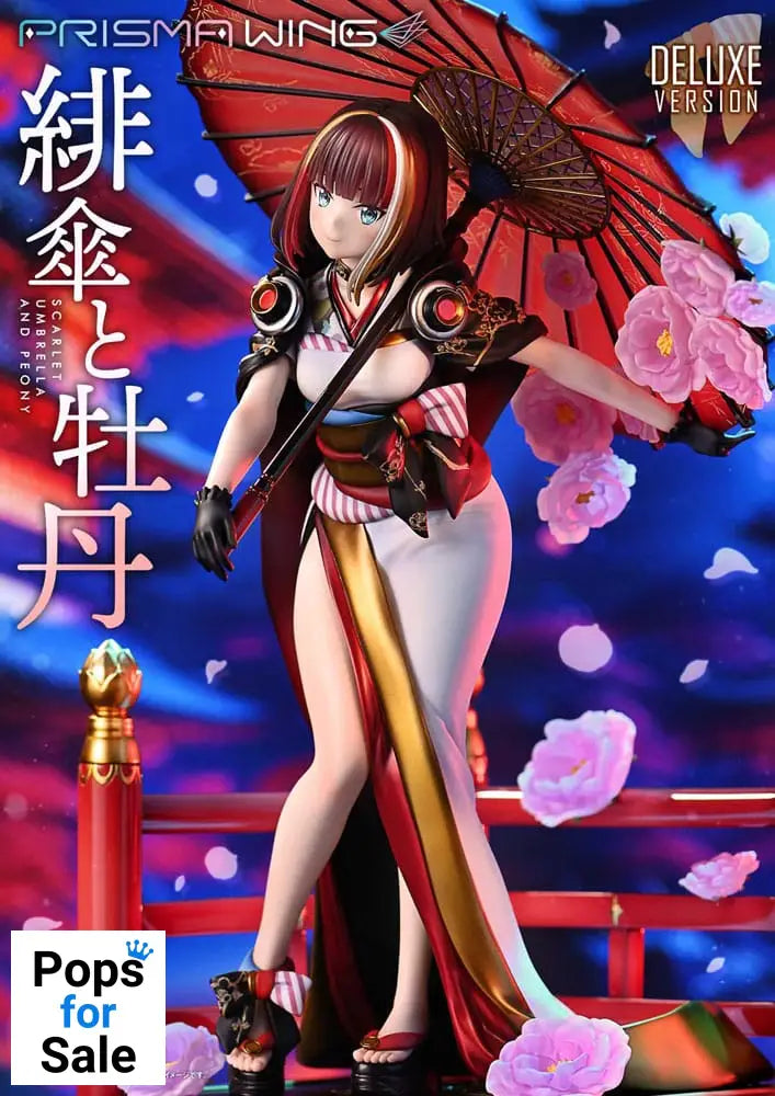 Original Illustration by Fuzichoco Prisma Wing PVC Statue 1/7 Scarlet Umbrella And Peony Deluxe Version 32 cm
