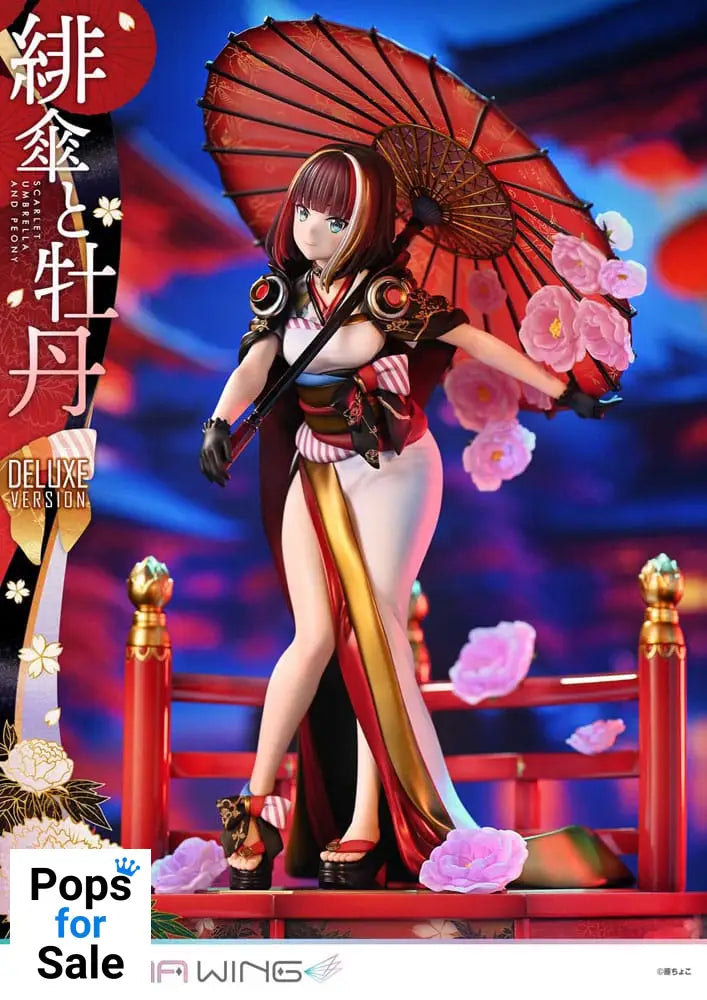 Original Illustration by Fuzichoco Prisma Wing PVC Statue 1/7 Scarlet Umbrella And Peony Deluxe Version 32 cm