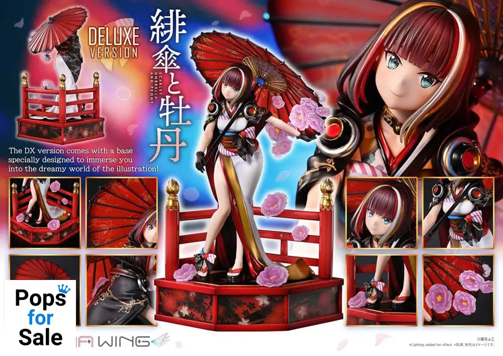 Original Illustration by Fuzichoco Prisma Wing PVC Statue 1/7 Scarlet Umbrella And Peony Deluxe Version 32 cm