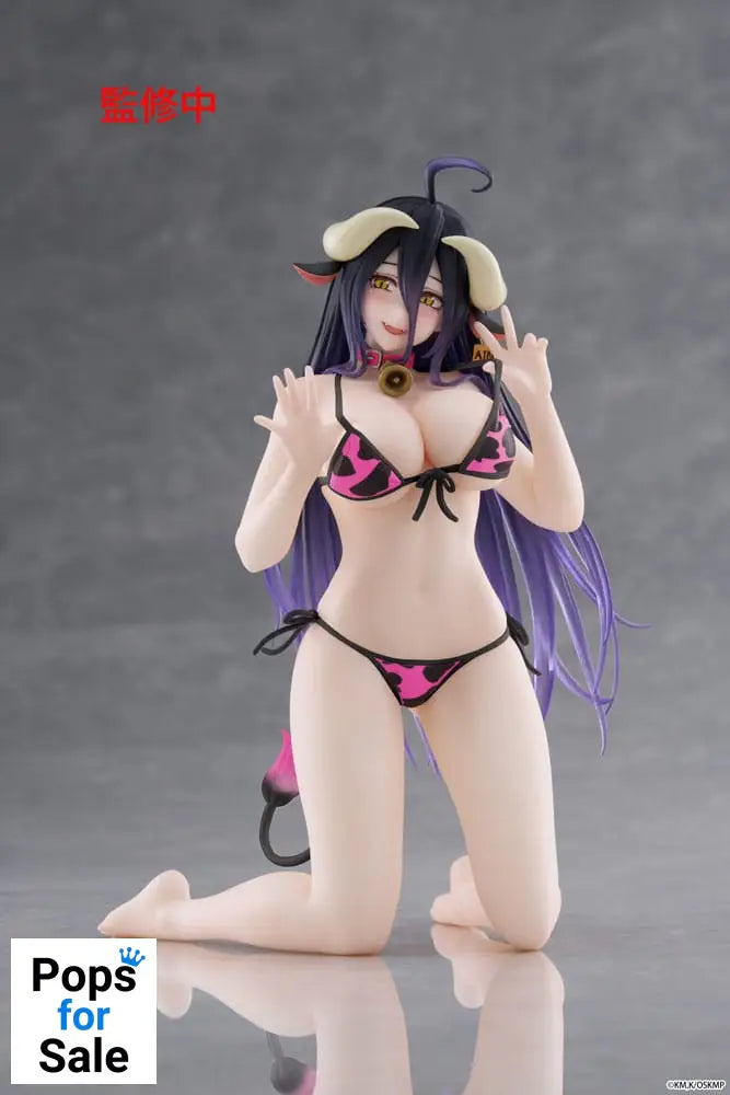 Overlord PVC Statue Desktop Cute Figure Albedo Cow-Print Swimsuit Ver. Renewal 13 cm