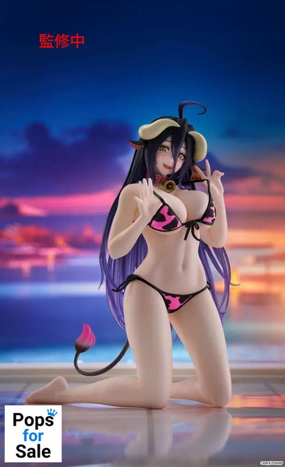 Overlord PVC Statue Desktop Cute Figure Albedo Cow-Print Swimsuit Ver. Renewal 13 cm