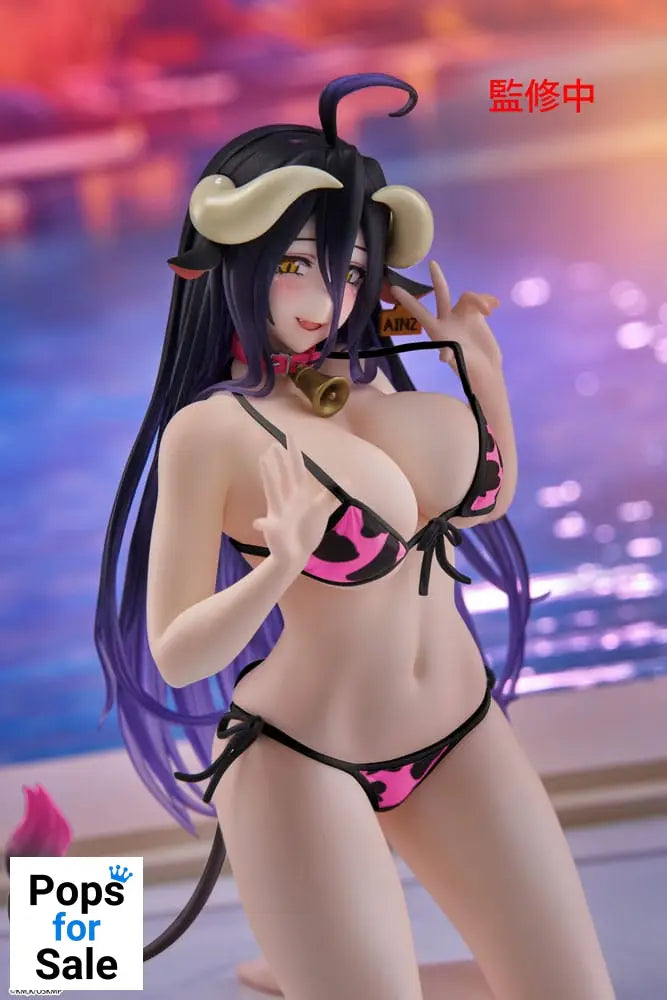 Overlord PVC Statue Desktop Cute Figure Albedo Cow-Print Swimsuit Ver. Renewal 13 cm