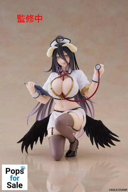 Overlord PVC Statue Desktop Cute Figure Albedo Nurse Ver. Renewal 13 cm Statues