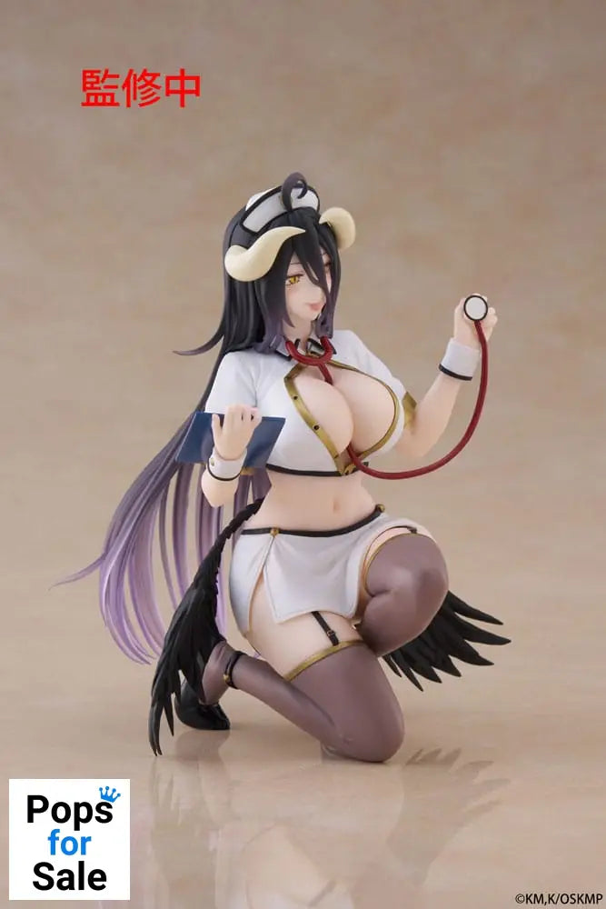 Overlord PVC Statue Desktop Cute Figure Albedo Nurse Ver. Renewal 13 cm